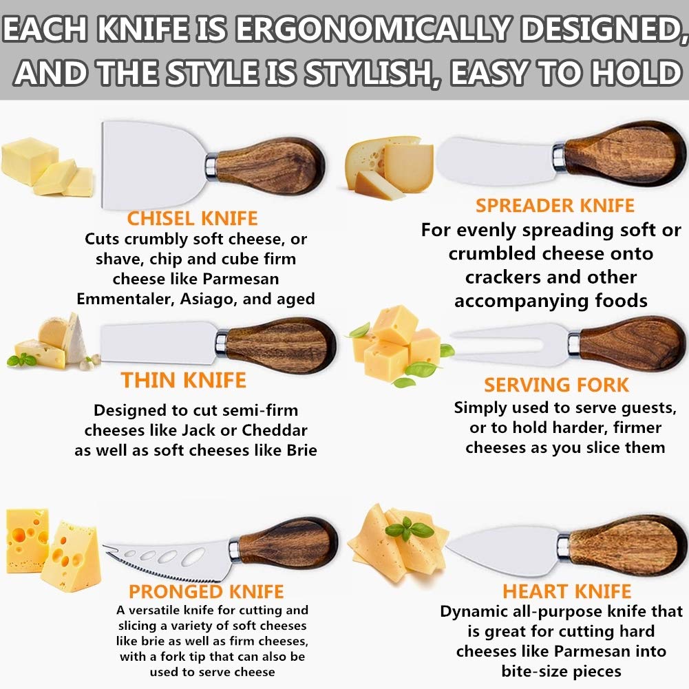 MJuAn cheese spreader and fork with ergonomic design for easy serving