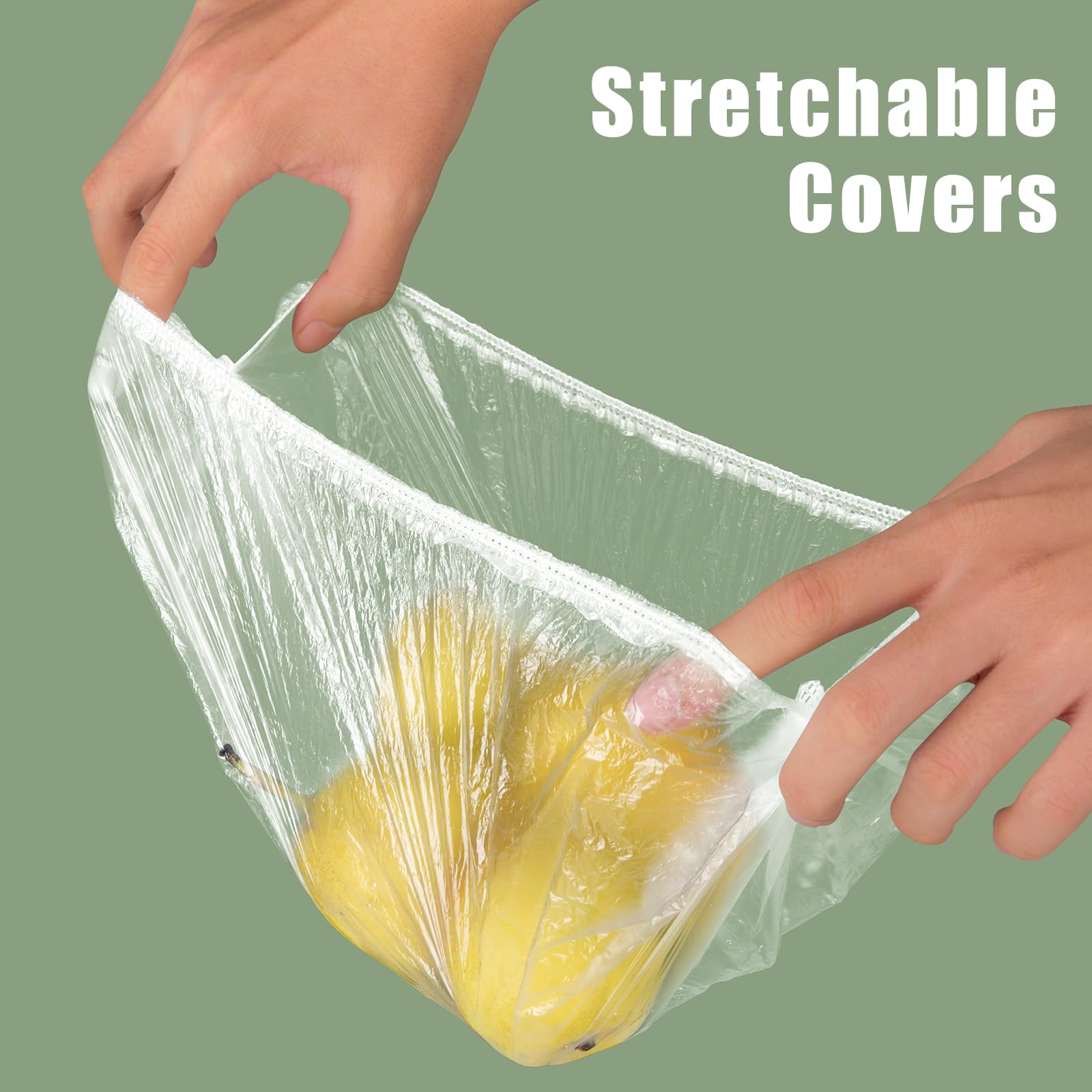 MKHS translucent food covers sealed onto containers to keep leftovers fresh