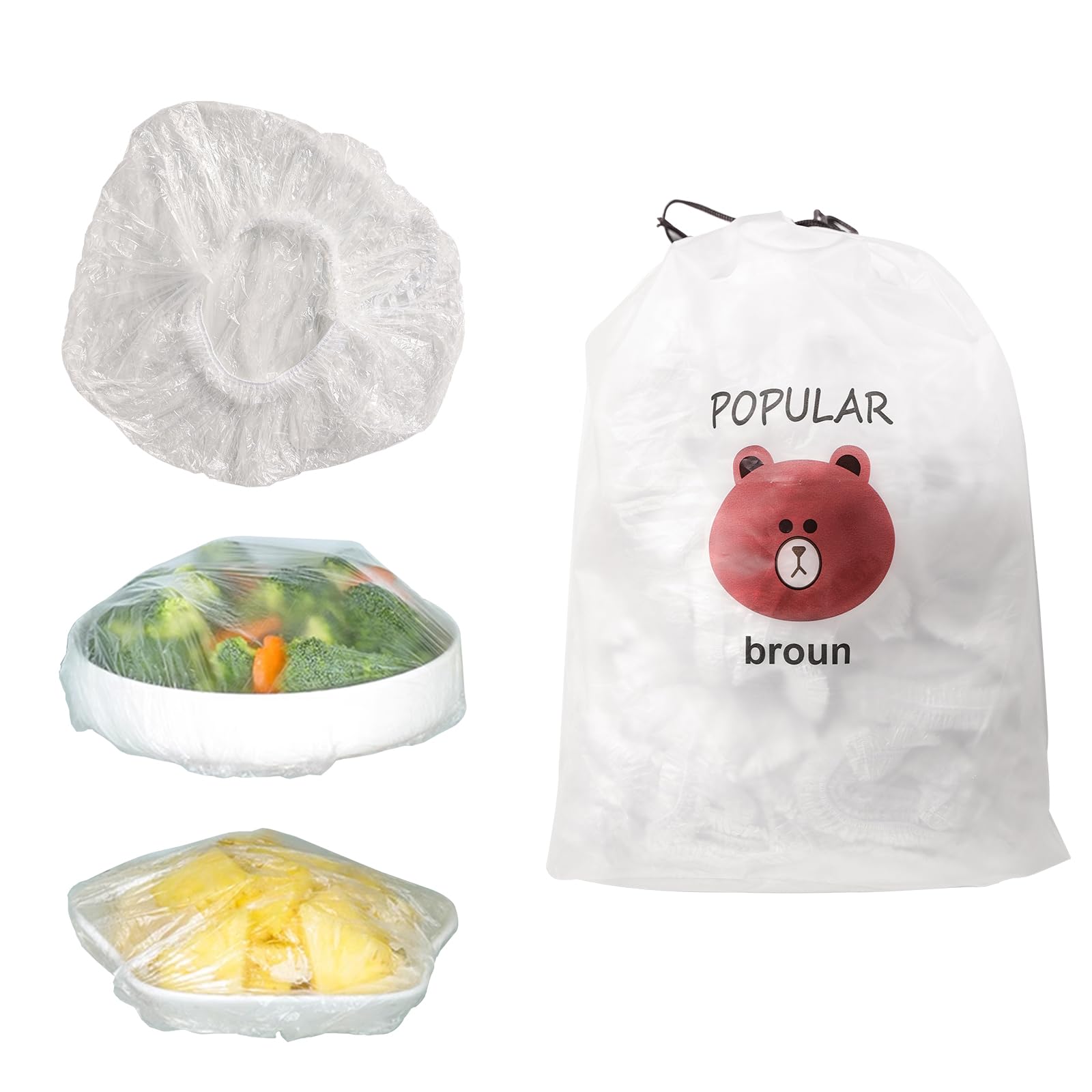 MKHS fresh keeping bags 300pc pack fits bowls and plates, keeps food fresh