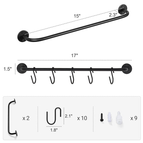 Mkono wall rack in a kitchen organizing mugs and utensils for space-saving setup.