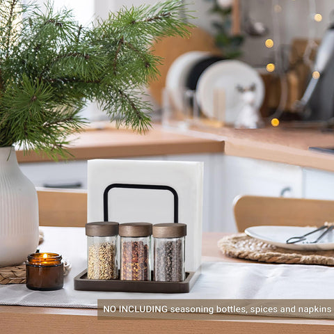 Mkono napkin holder with metal rod upright support for durable napkin access