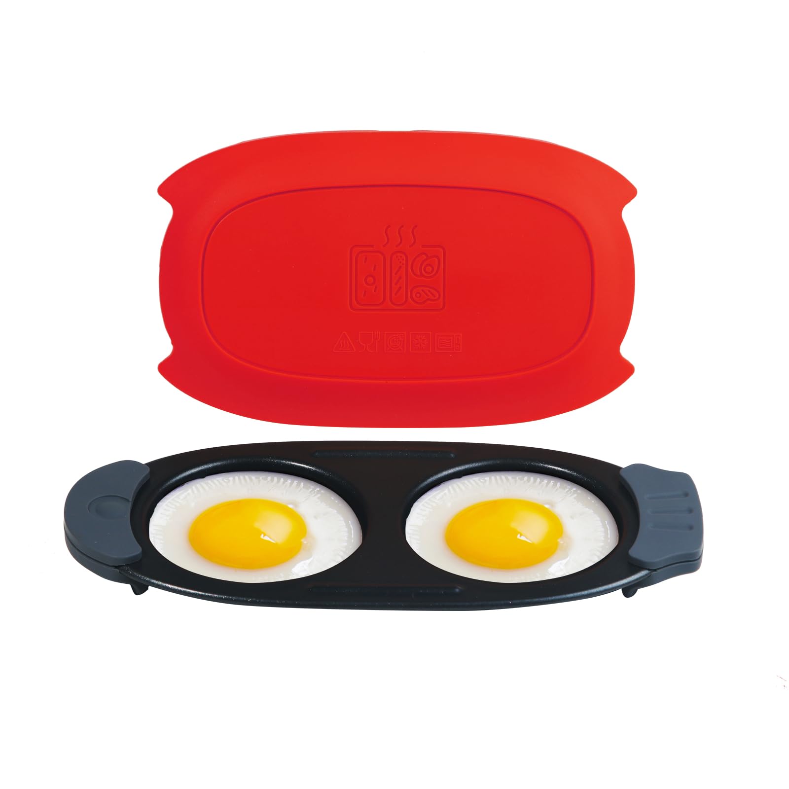 MKYSAIL Quick-Heat egg cooker top view shows compact, mess-free breakfast option