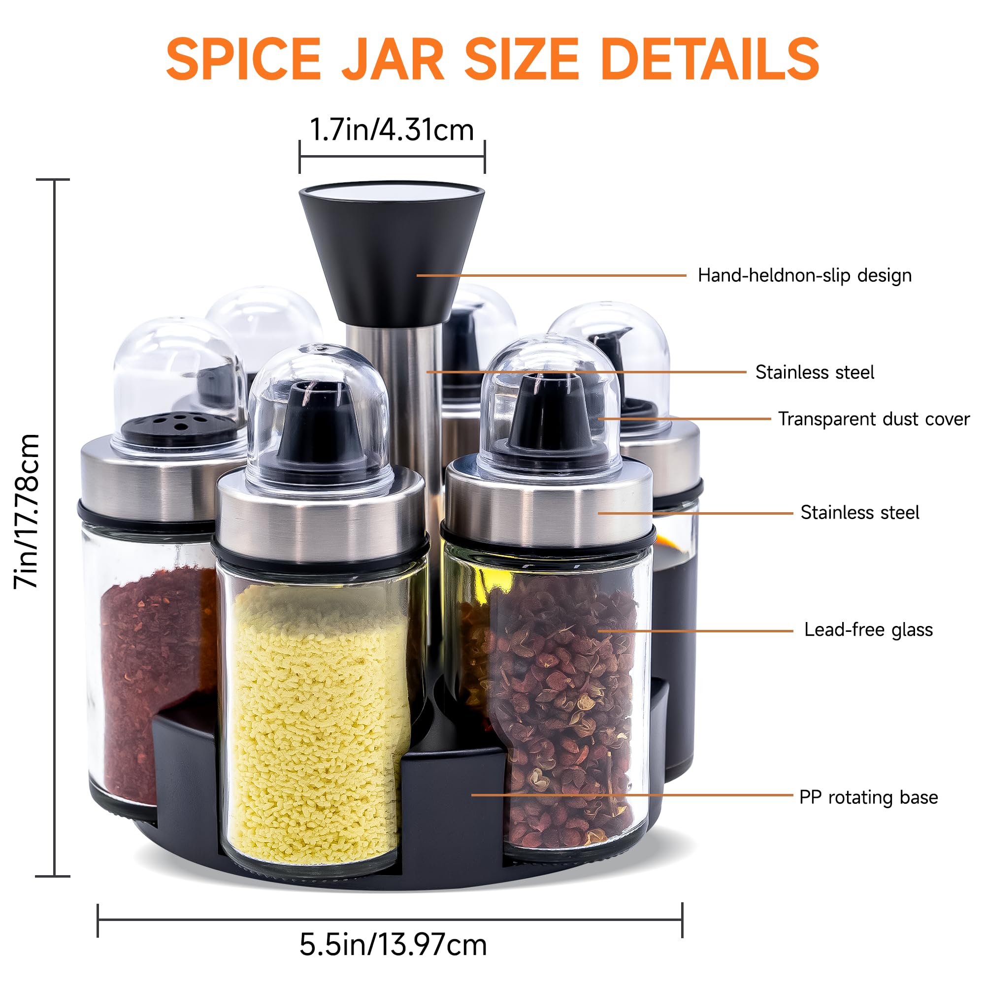 Mlici 360-degree rotating holder keeps condiments within easy reach