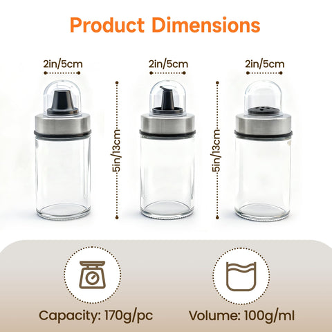 Mlici premium glass spice jars provide clear visibility of contents