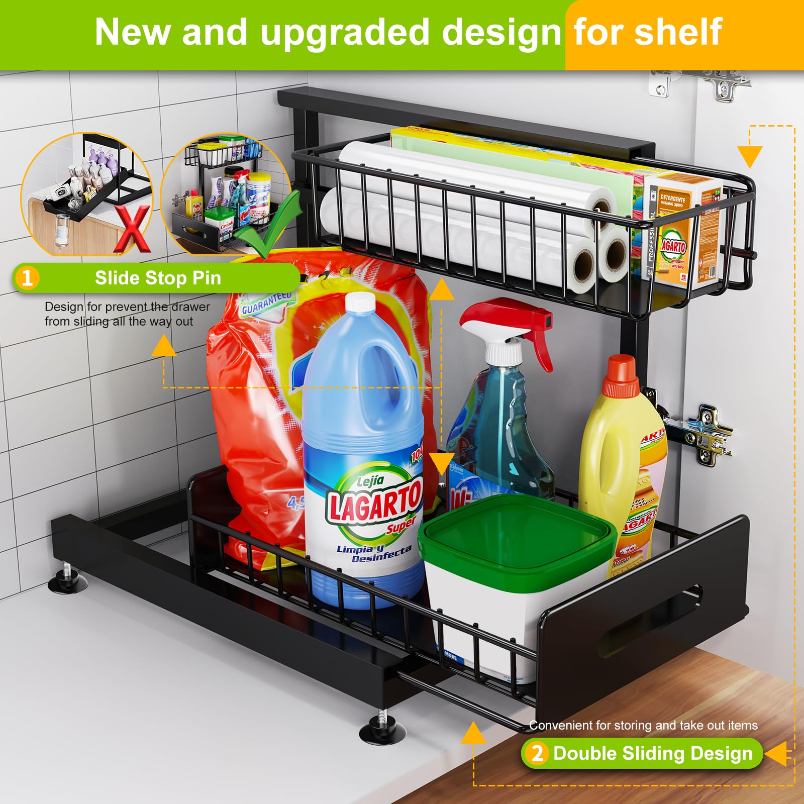 Mlinavn slide out shelf show adjustable height feature