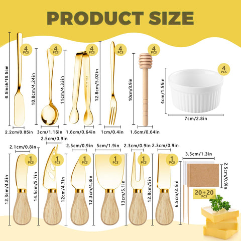 Mlurcu gold spreader knives add a refined touch for cheeses and dips.