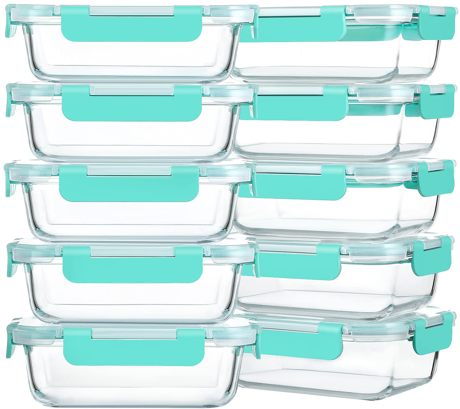 M MCIRCO 22 oz glass meal prep container front view for easy storage
