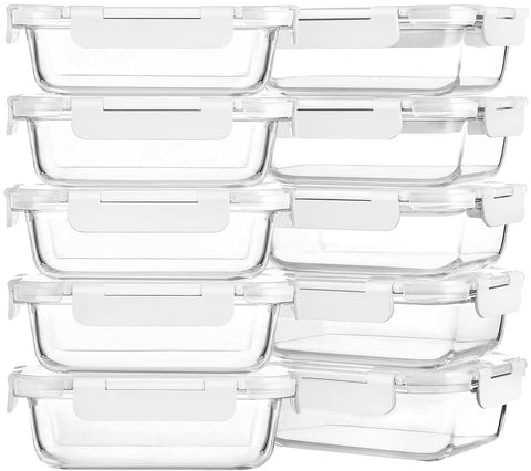 M MCIRCO 22oz glass meal prep container with lid for easy portioning.
