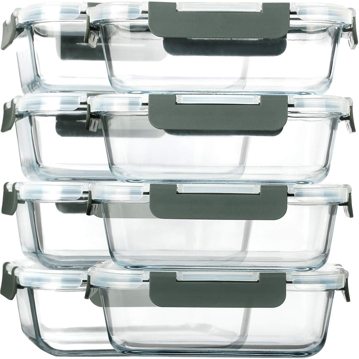 M MCIRCO 30oz glass meal prep container lids seal freshness and prevent leaks.
