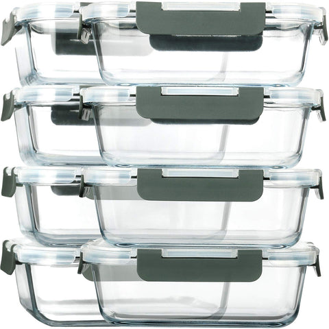 M MCIRCO 30oz glass meal prep container lids seal freshness and prevent leaks.