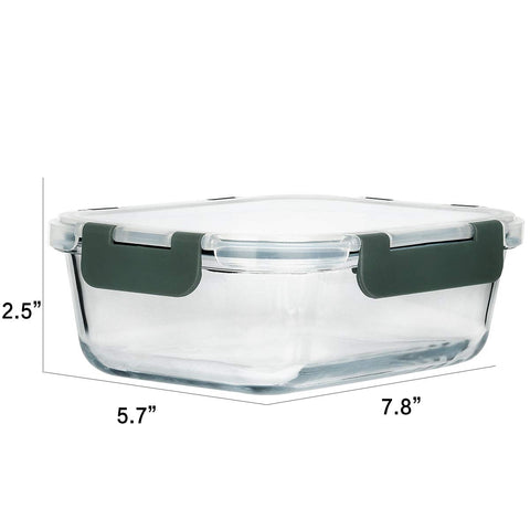 M MCIRCO 30oz glass meal prep containers stack neatly for space-saving fridge organization.