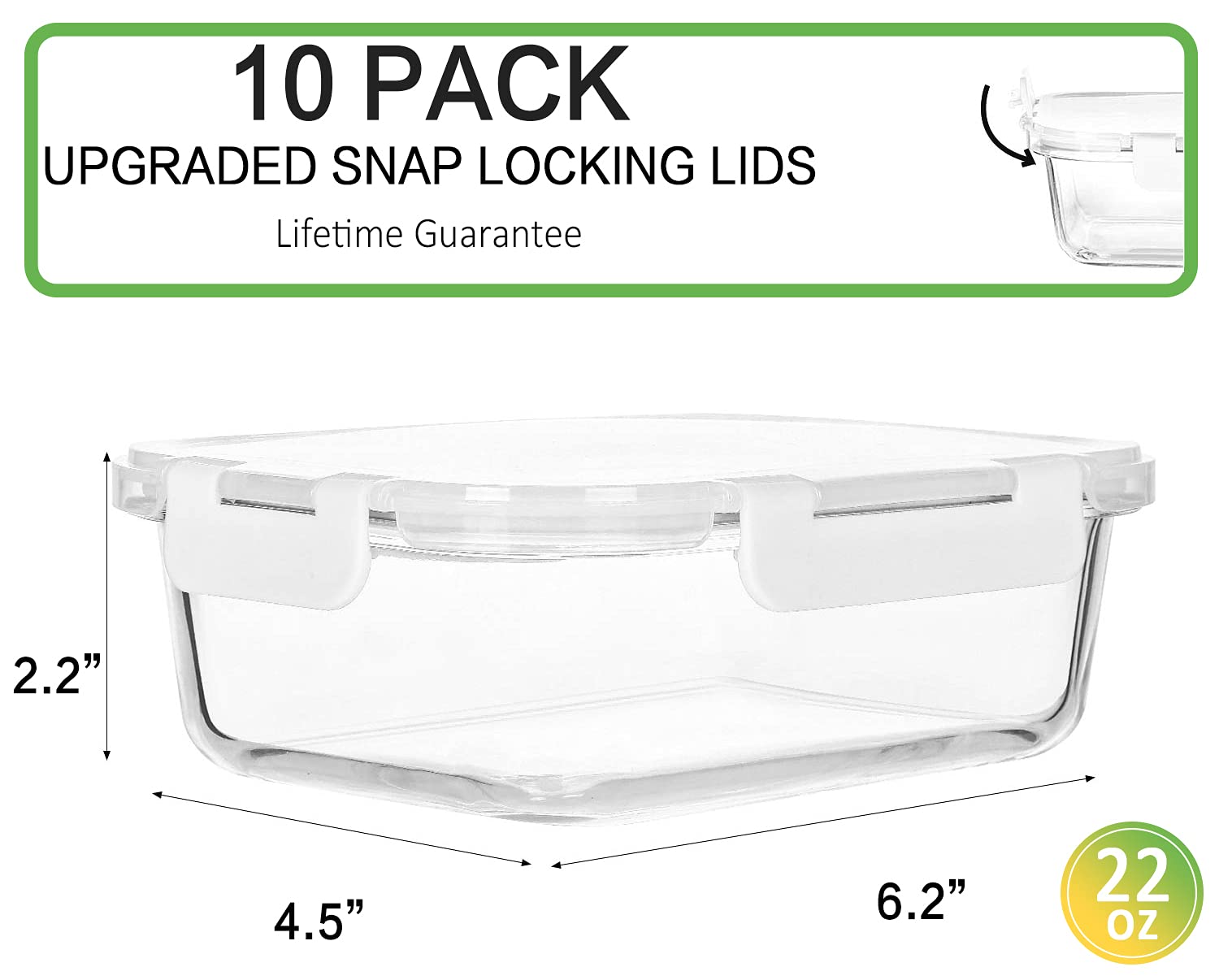 M MCIRCO airtight snap-lock lid seals securely to prevent leaks.