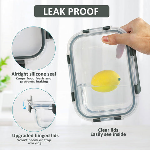 M MCIRCO airtight snap-lock lids prevent leaks and preserve freshness