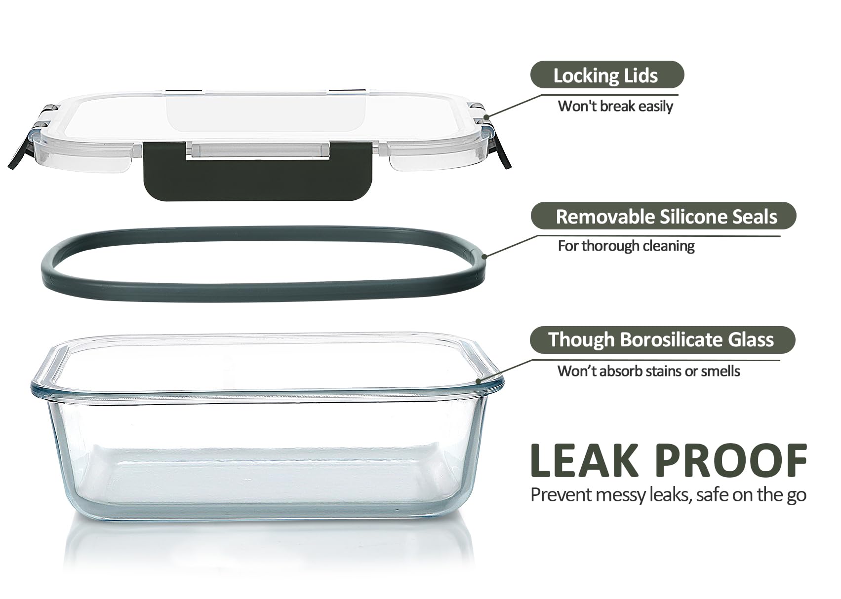 M MCIRCO borosilicate glass withstands fridge-to-oven transitions for versatile use.