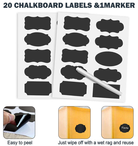 MMcirco chalkboard labels help you distinguish similar staples easily.