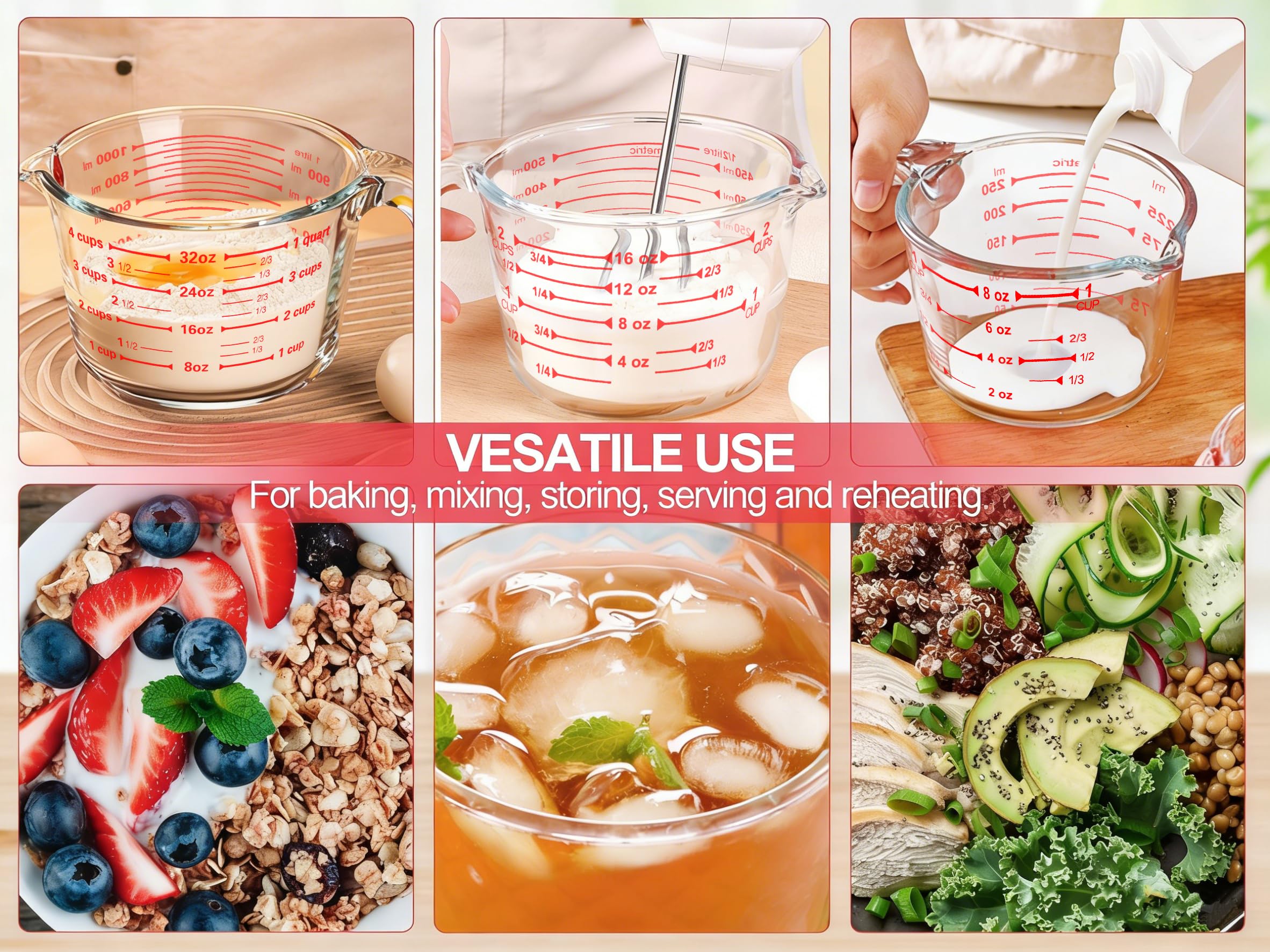 M MCIRCO borosilicate glass is dishwasher safe and microwave friendly.