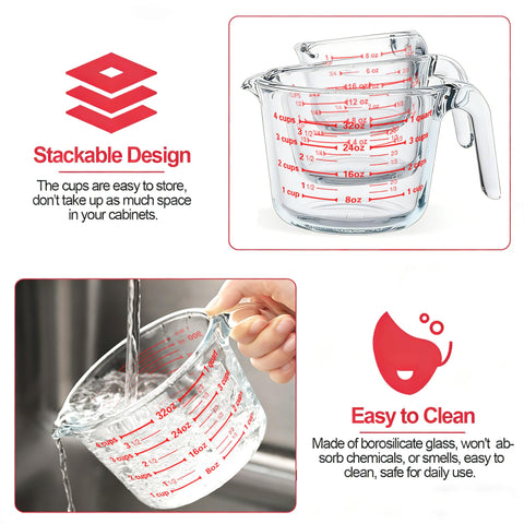 M MCIRCO measuring cups with protective lids prevent odors and spills.