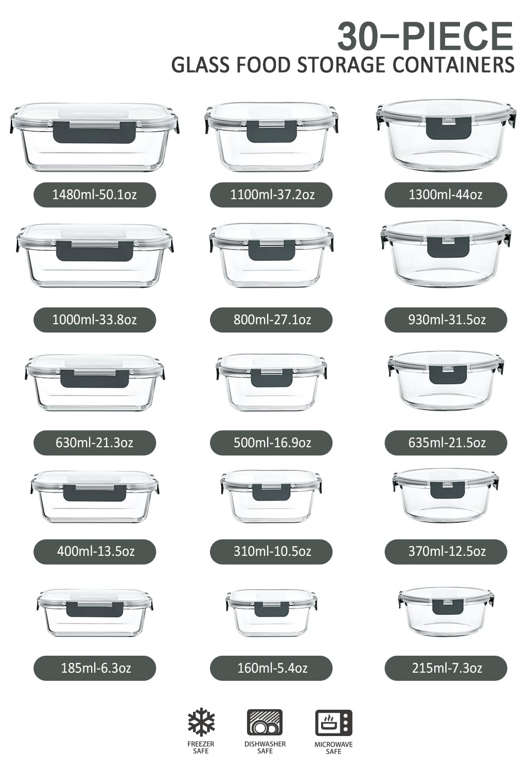 M MCIRCO snap-lock lids with silicone seals prevent leaks and spills.
