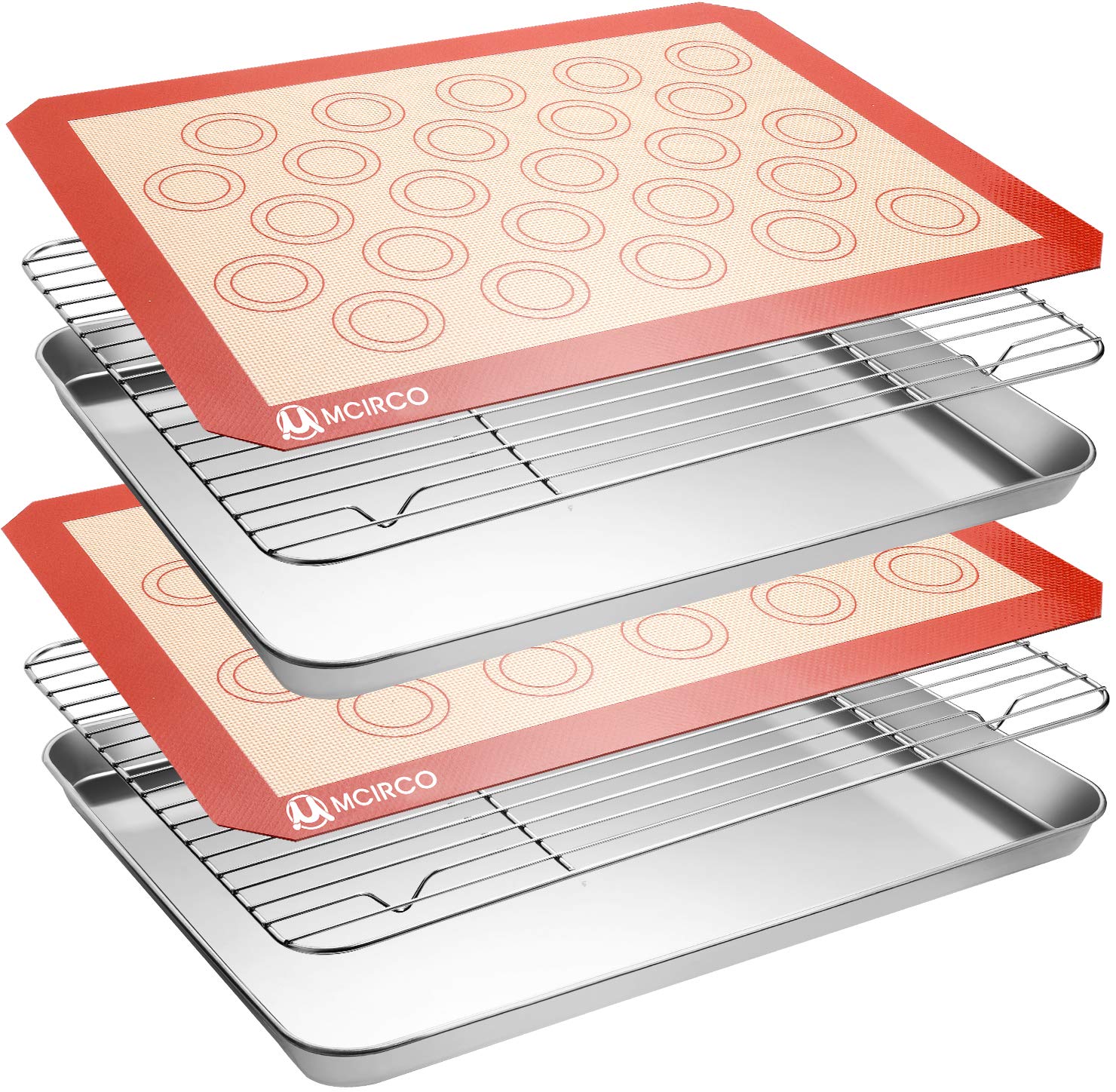 MMcirco stainless steel baking sheet with polished surface for easy food release