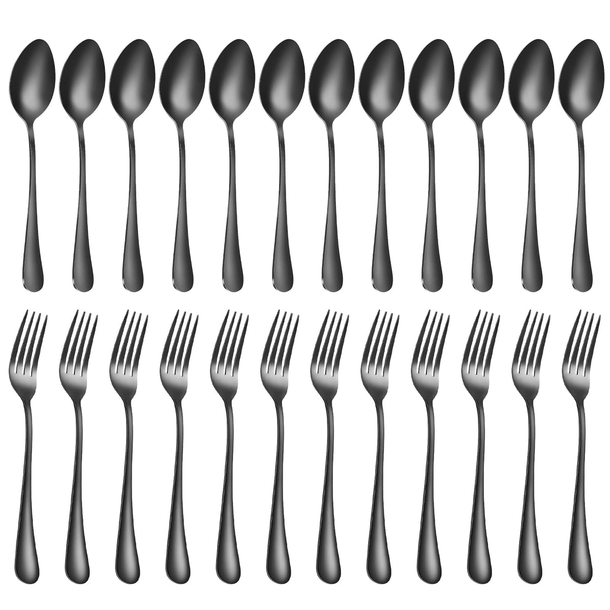MNLWSP black forks close-up shows durable stainless steel for daily use.