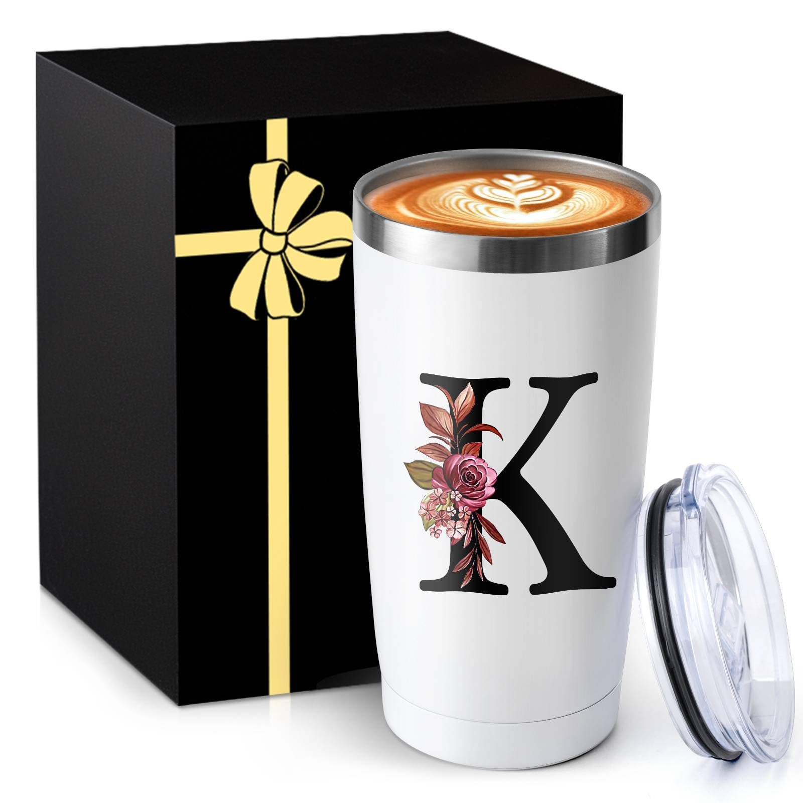 MNZZ 20 Oz insulated coffee cup with lid for hot beverages on the go.