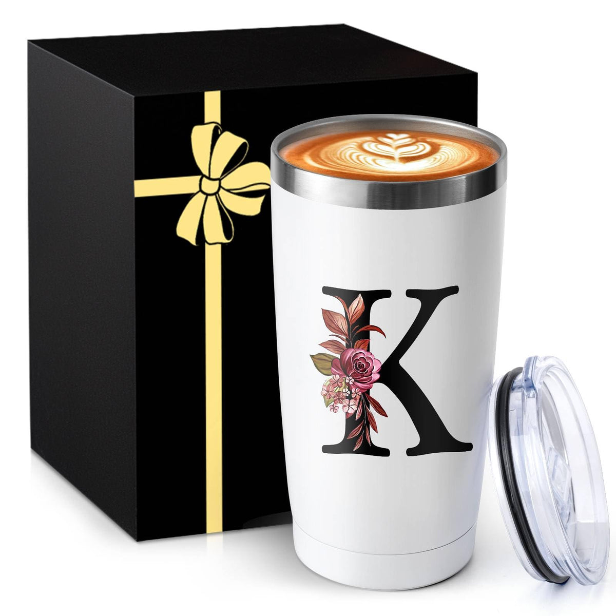 MNZZ 20 Oz insulated coffee cup with lid for hot beverages on the go.