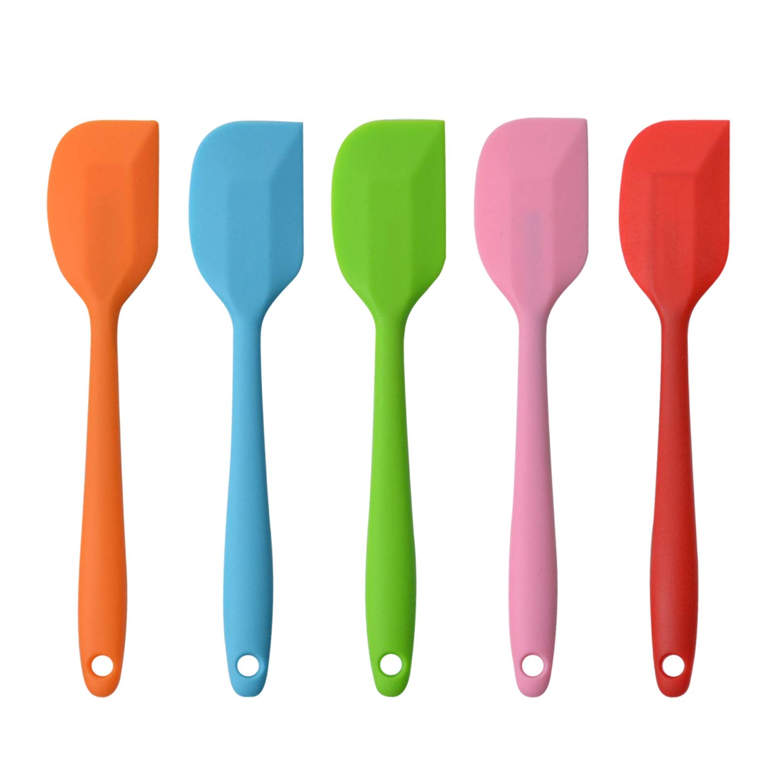 MOACC silicone spatula close-up showing seamless one-piece design for non-stick pans.