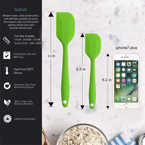 MOACC silicone spatulas 11-inch hanging loop for storage after washing