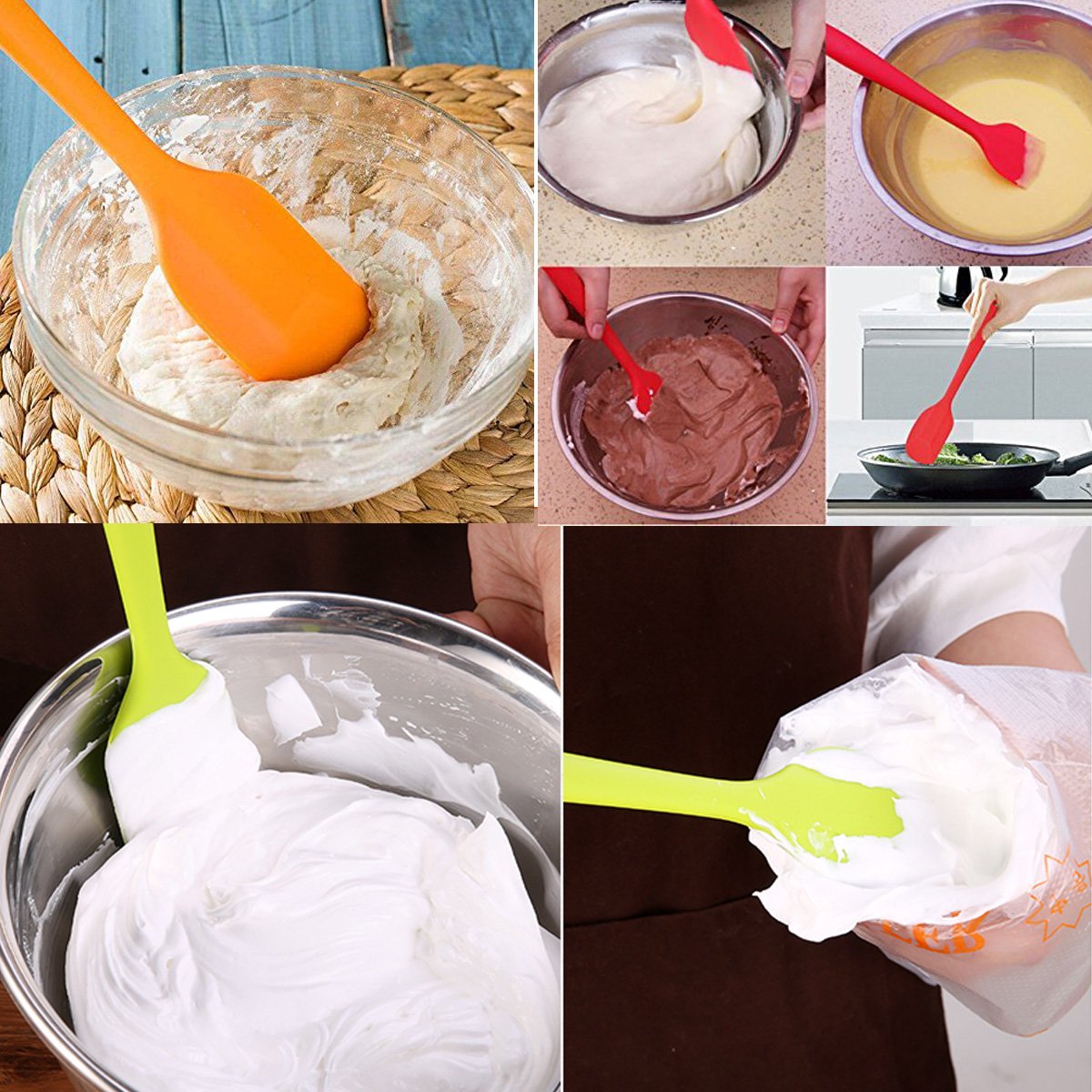 MOACC silicone spatulas 11-inch non-stick friendly for jars and bowls