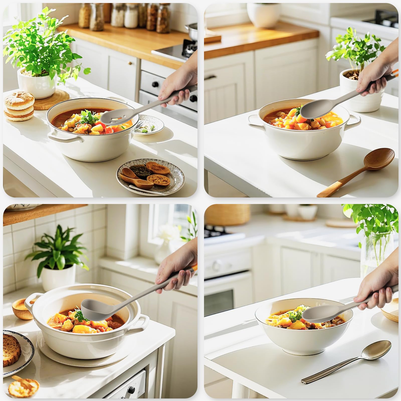 MOACC silicone large slotted turner drains fats while cooking