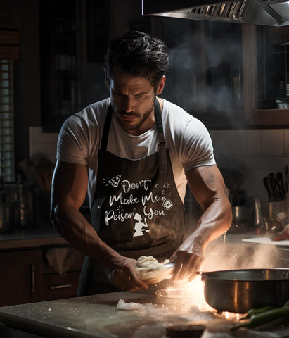 Moanlor Art adjustable-neck apron demonstrates customize fit for comfort during long cooking sessions