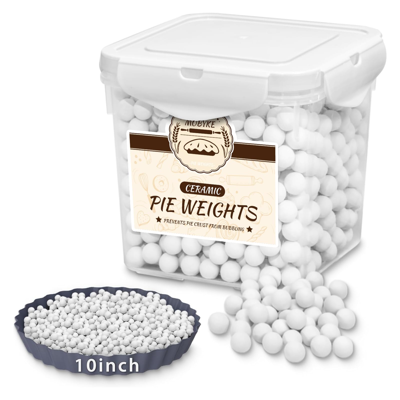 MOBYKE pie weights stored in box for tidy blind baking