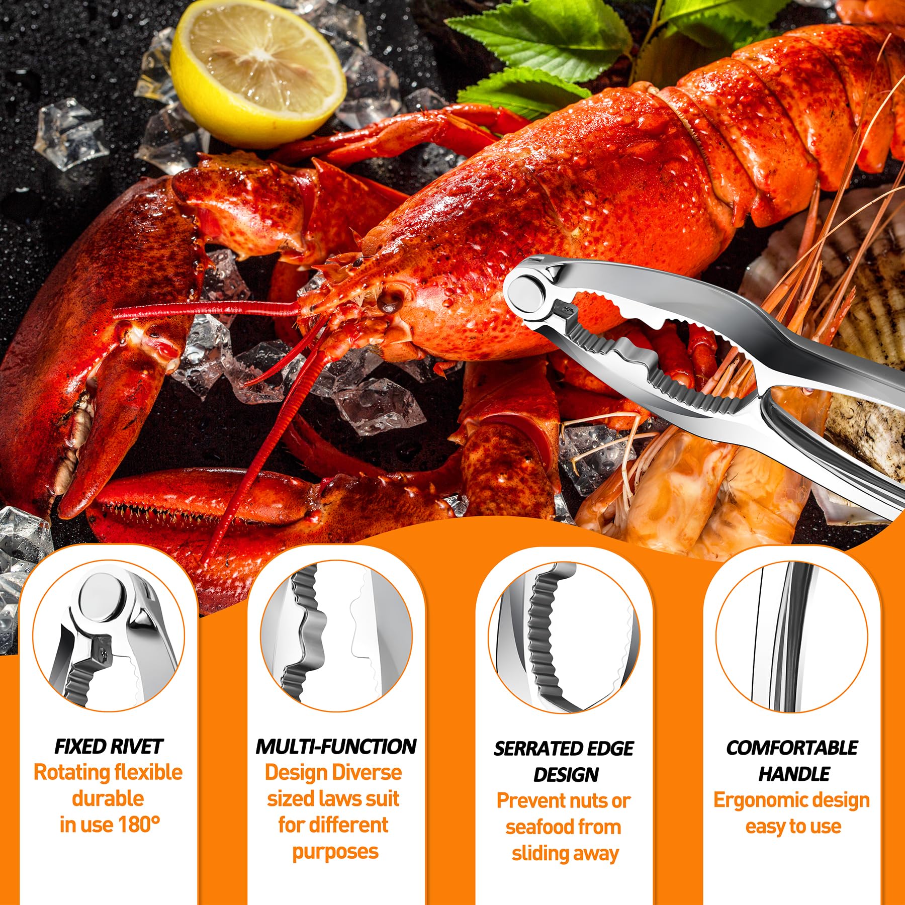 Mobzio crab leg forks/picks show precision tines for easy leg meat access.