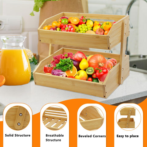 Mobzio two-tier organizer doubles as centerpiece or pantry storage
