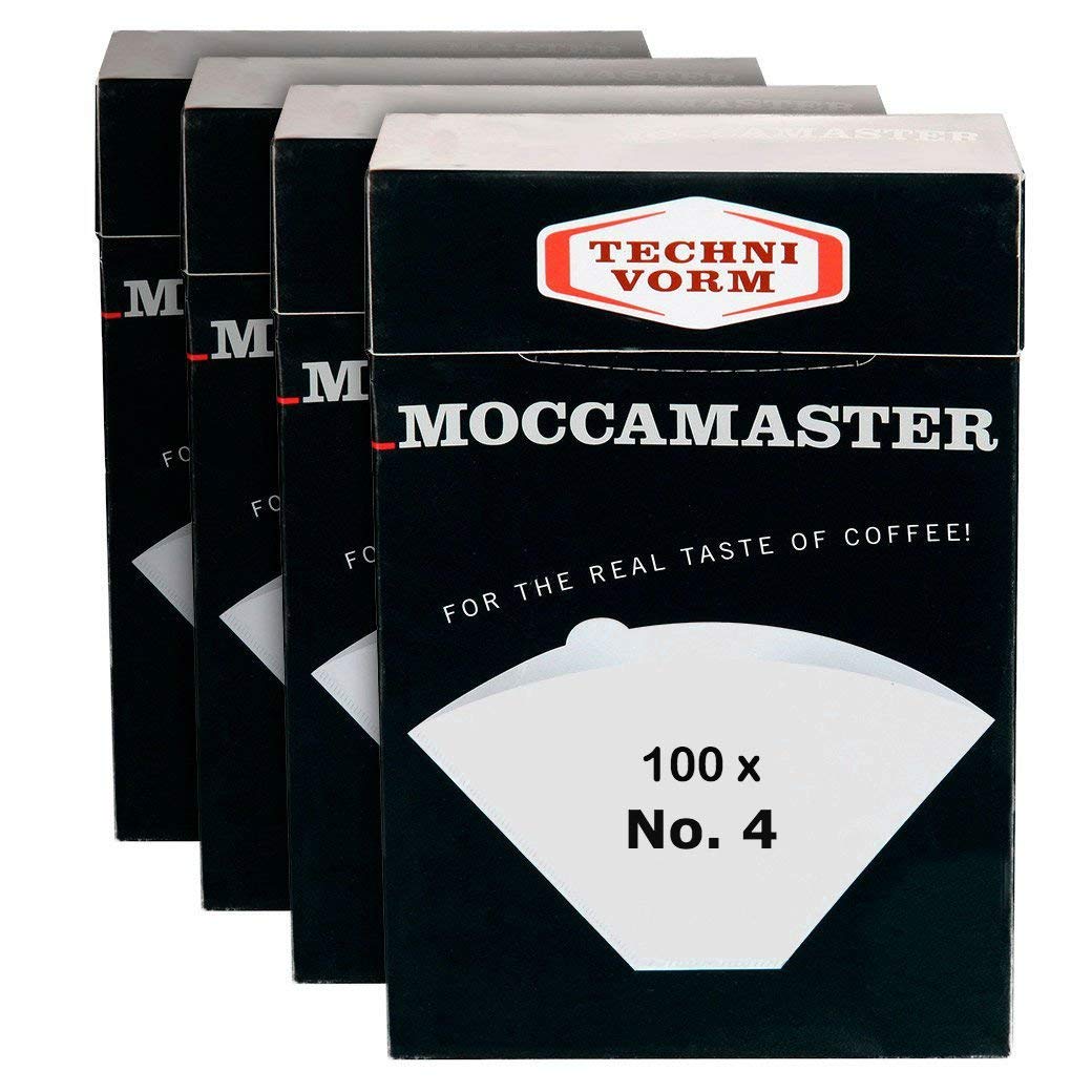 Moccamaster No. 4 white paper filter for clean extraction in brewing.