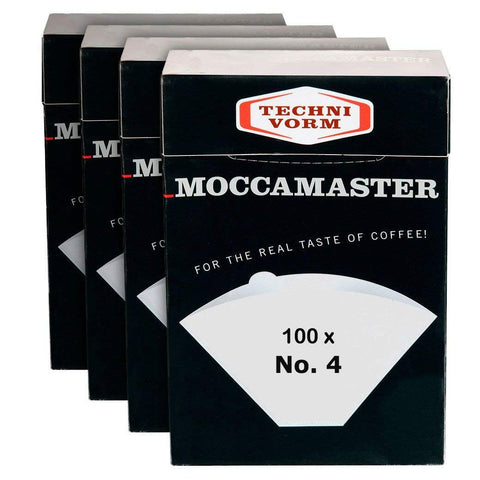 Moccamaster No. 4 white paper filter for clean extraction in brewing.