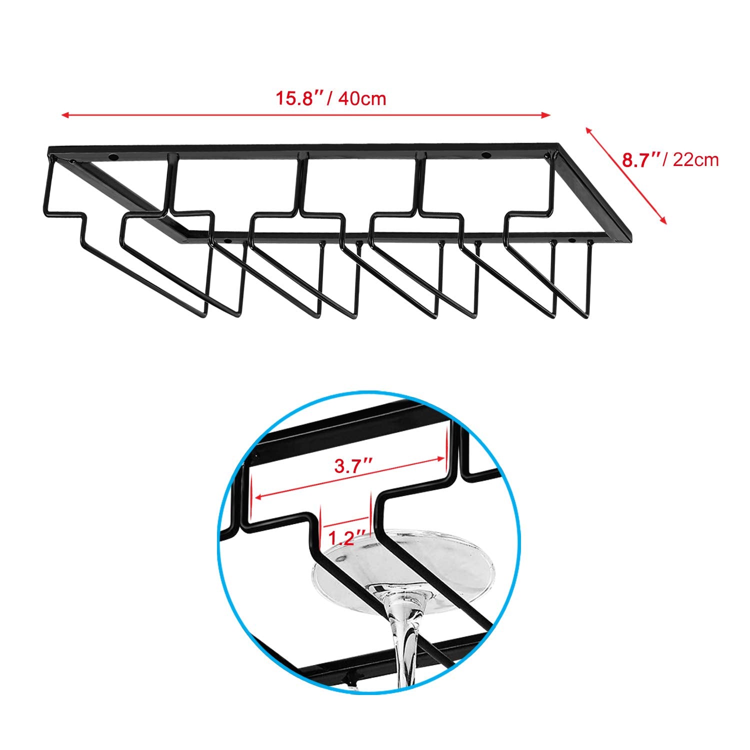 MOCOUM stemware holder in durable iron design resists rust and chipping
