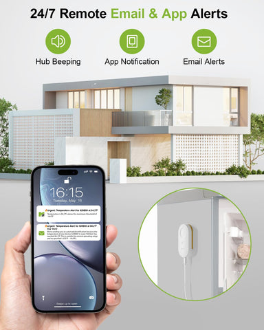 MOCREO remote alerts via app or email for temperatures