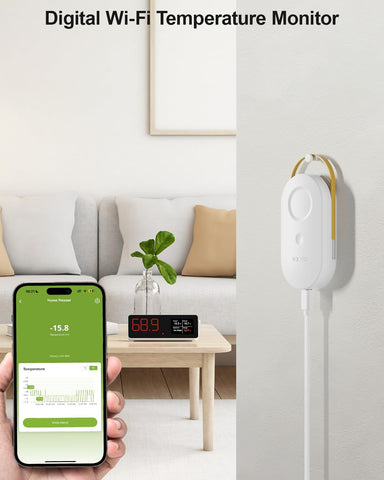MOCREO WiFi fridge thermometer monitors fridge and freezer temps