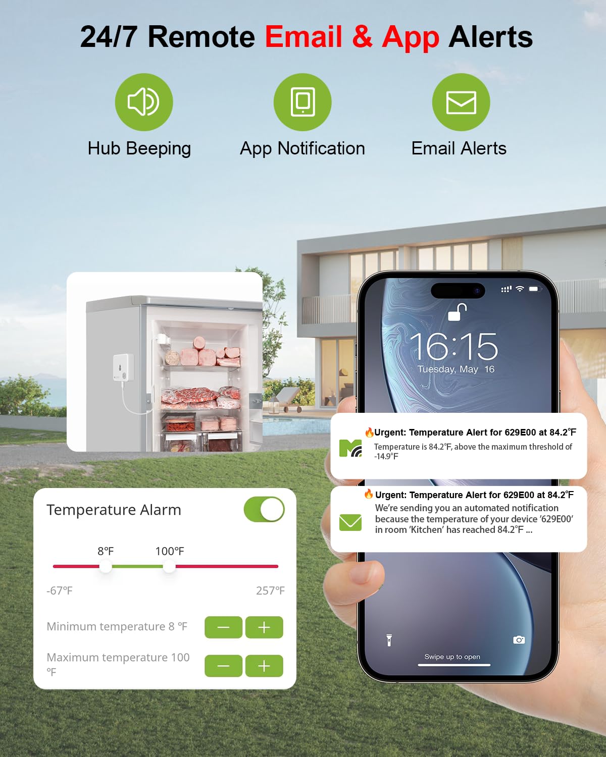MOCREO app screen displaying remote alerts and trends