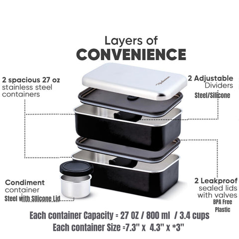 Modaniam stainless steel lunch box demonstrates dishwasher-safe durability.