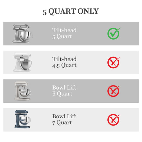 MODAURA MixAid compatibility with 5 qt bowls enables versatile recipe prep.