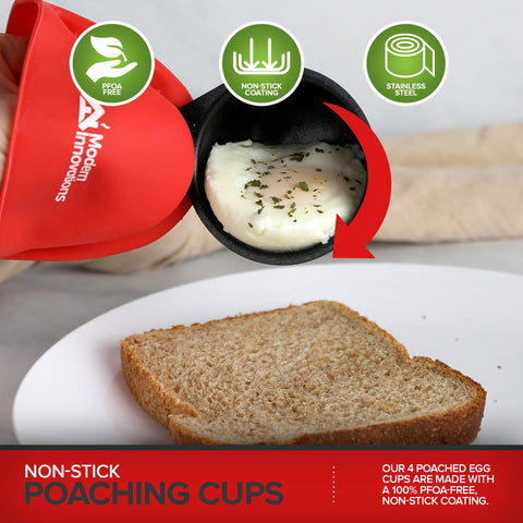 Modern Innovations easy-clean poacher for neat storage and reuse