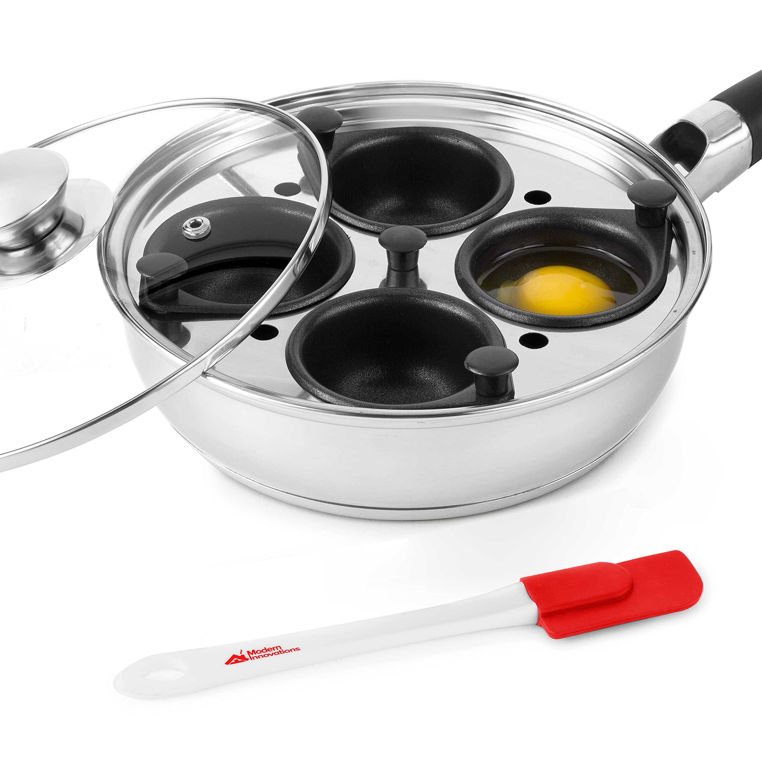 Modern Innovations egg poacher pan with four cups for evenly poached eggs