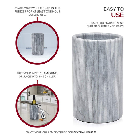 Modern Innovations marble wine chiller bucket base with non-slip bottom