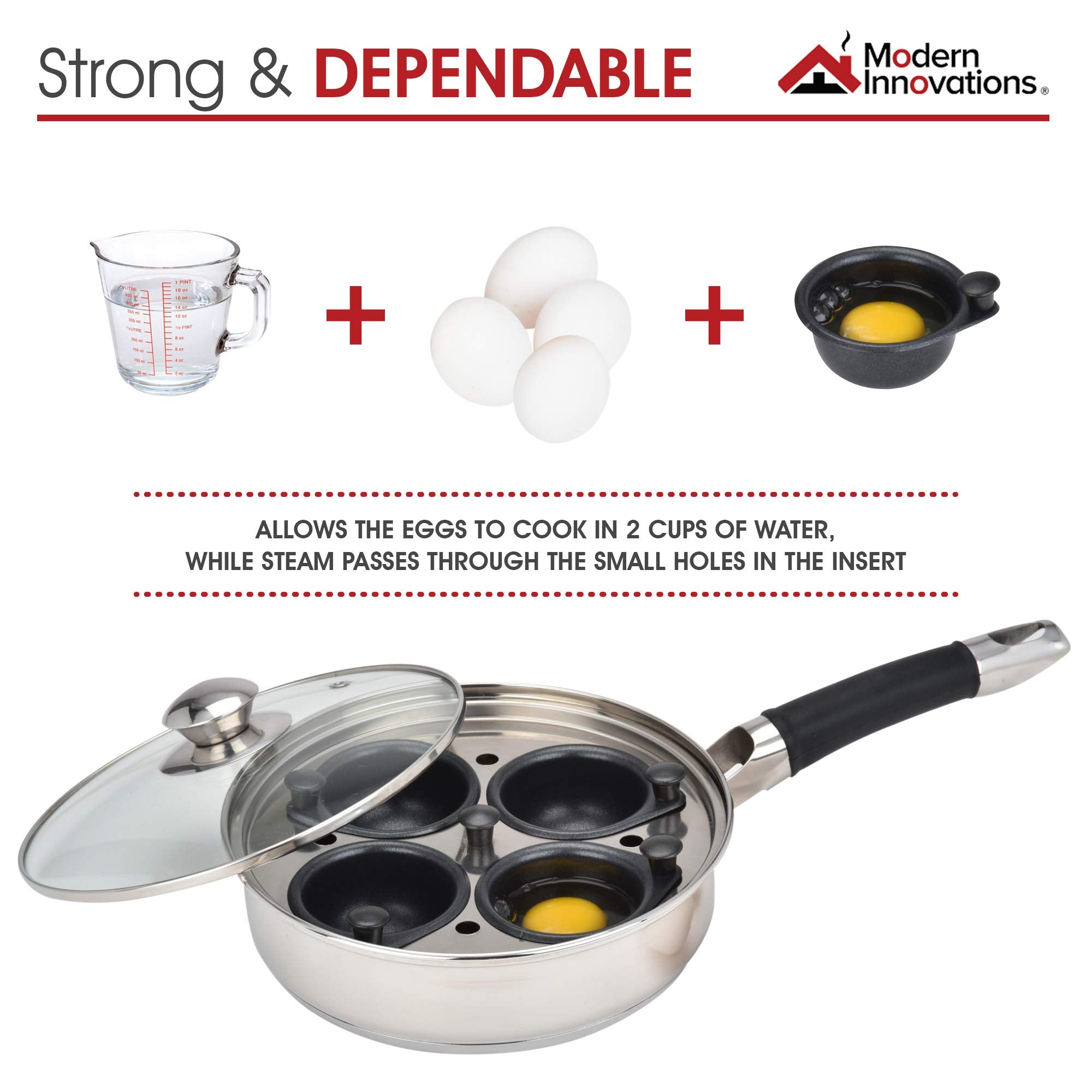 Modern Innovations removable poacher tray for easy cleaning and versatility