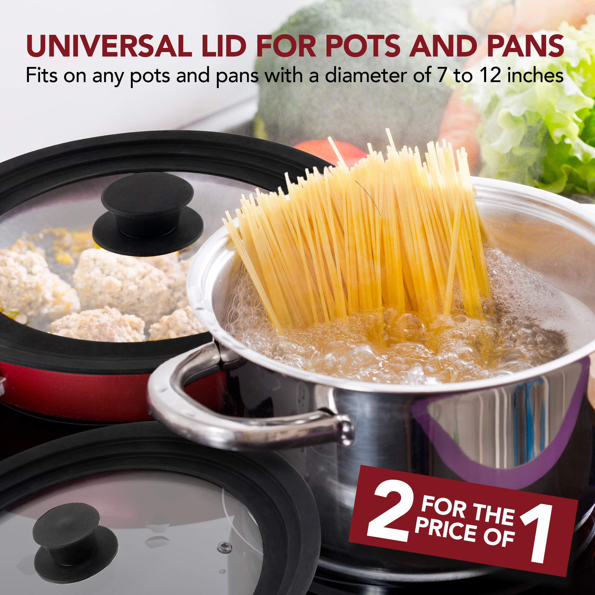 Modern Innovations universal lid dishwasher-safe, easy to store and clean after use.