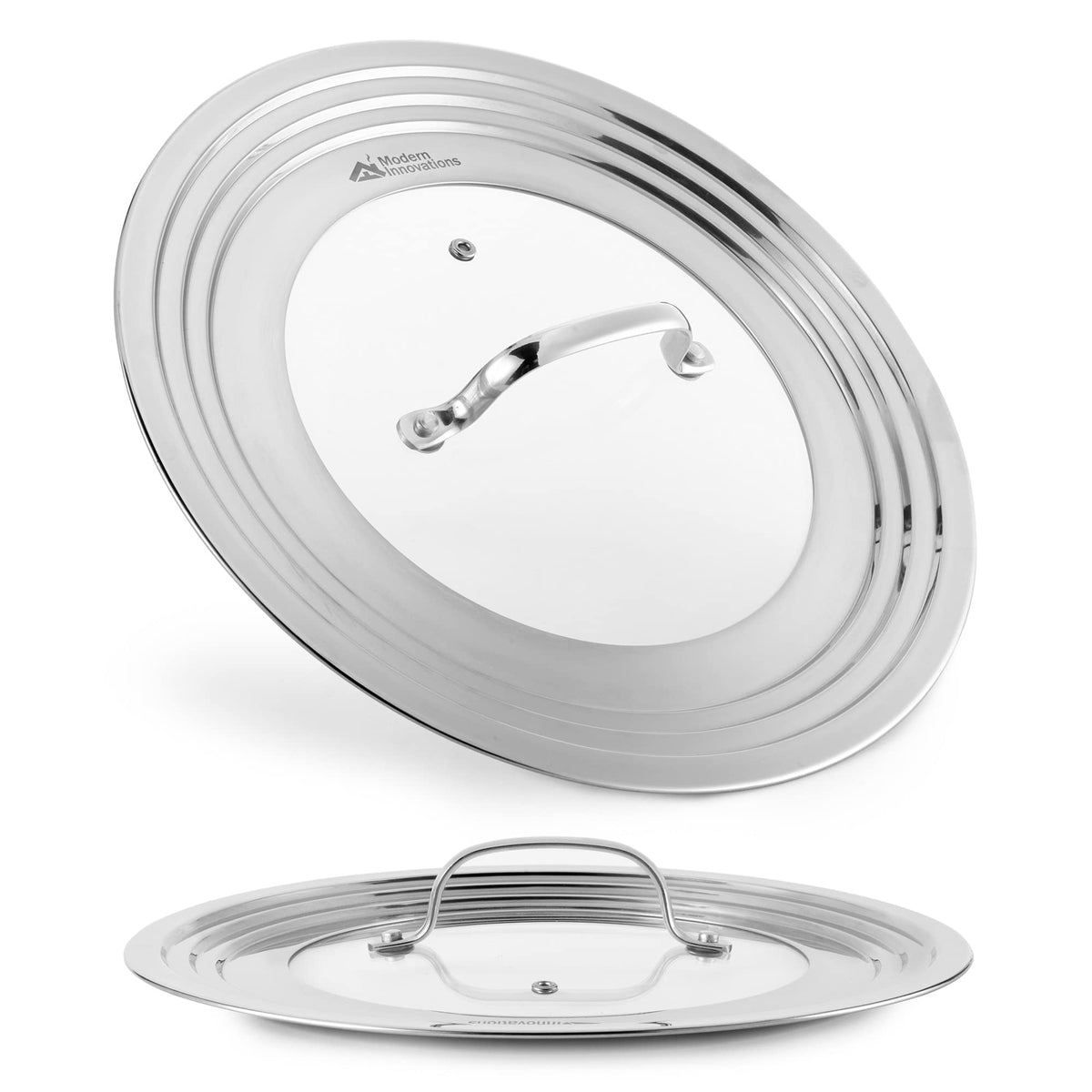 Modern Innovations universal lid with tempered glass top fits multiple pans for quick monitoring
