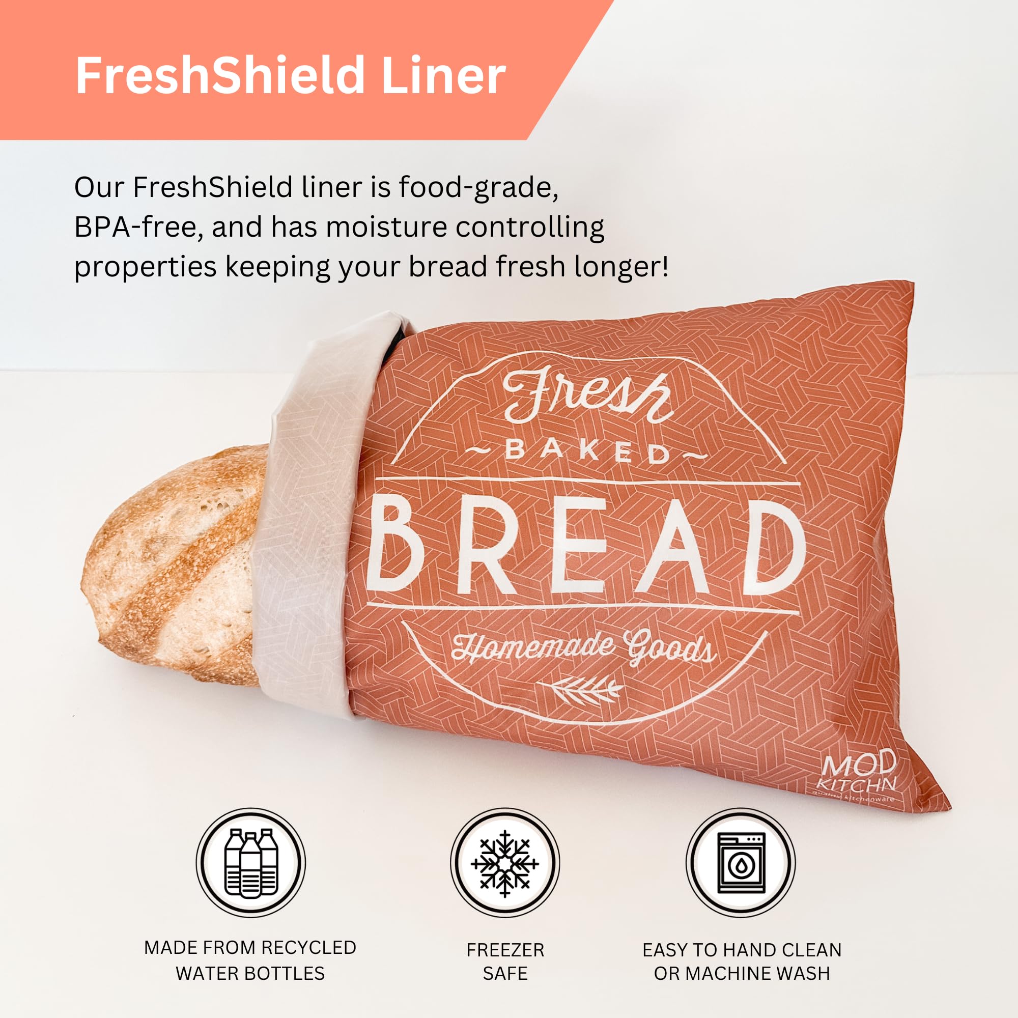 Freezer-safe ModKitchn bread bags protecting loaves during freezing.