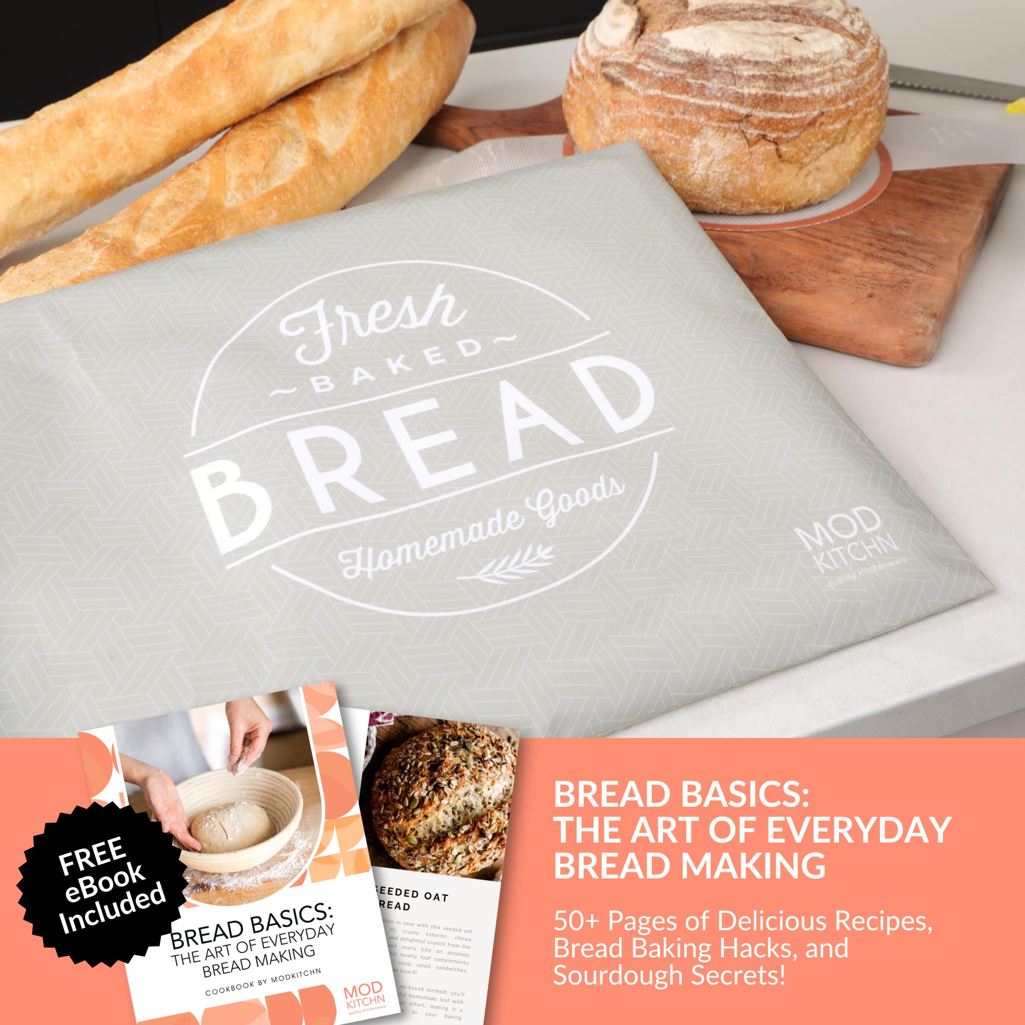 Gift-ready ModKitchn bread bag set for bread lovers.